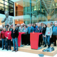 Die Reisegruppe von MdB Marianne Schieder beim Besuch des Willy-Brandt-Hauses.